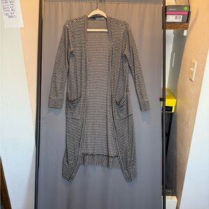 Cherish Black and White Striped Cardigan